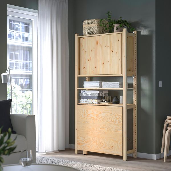 1секция, складной стол, раздвижная дверь, 89x30x179 см, сосна IKEA IVAR ИВАР 394.849.16 - фото 3