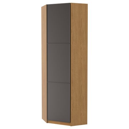 Гардероб угловой ПАКС, под дуб, Мерокер темно-серый