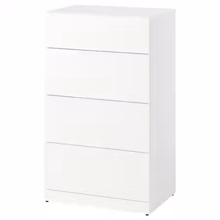 LASTARE ЛАСТАРЕ Комод с 4 ящиками - белый 60x42x100 см