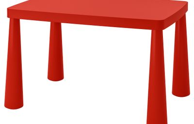 Стол детский, для дома, улицы красный, 77x55 см IKEA MAMMUT МАММУТ 603.651.67