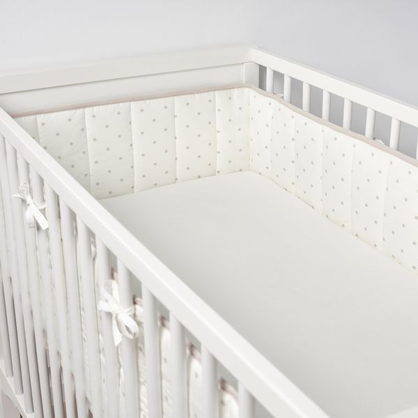 Мягкий бортик, 60x120 см, точечный/белый серый IKEA LENAST 904.539.02 - фото 3