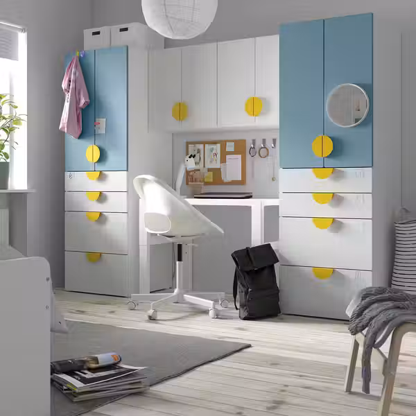 SMÅSTAD / PLATSA Комбинация д/хранения - белый/синий 240x57x181 см - фото 2