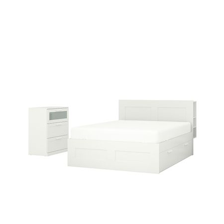 Комплект мебели для спальни,2 предм, белый 160x200 см IKEA BRIMNES БРИМНЭС 694.879.04