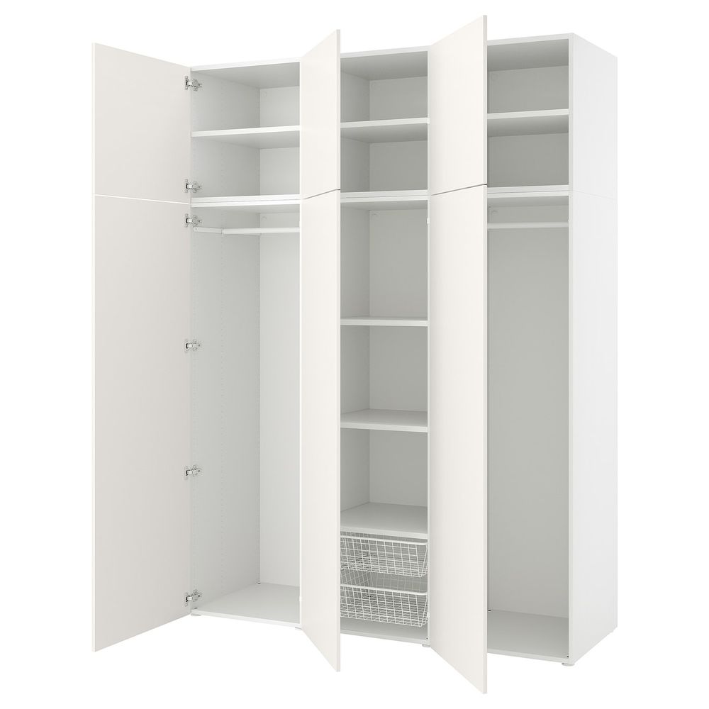 Гардероб с 6 дверями, белый/Фоннес белый 180x57x241 см IKEA OPPHUS ОПХУС 594.243.18 - фото 1