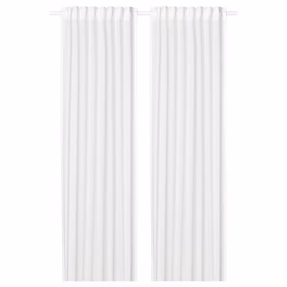 SILVERLÖNN СИЛВЕРЛЁНН Гардины, 2 шт. - белый/с лентой 145x300 см - фото 1
