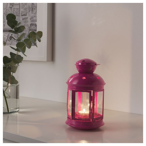 Фонарь для греющей свечи РОТЕРА, д/дома/улицы розовый (21 см) - схема-чертеж с размерами