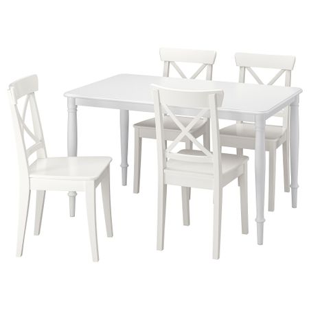 Стол и 4 стула, белый, белый, 130 см IKEA DANDERYD ДАНДЭРЮД, INGOLF ИНГОЛЬФLF ИНГОЛЬФ 495.442.36