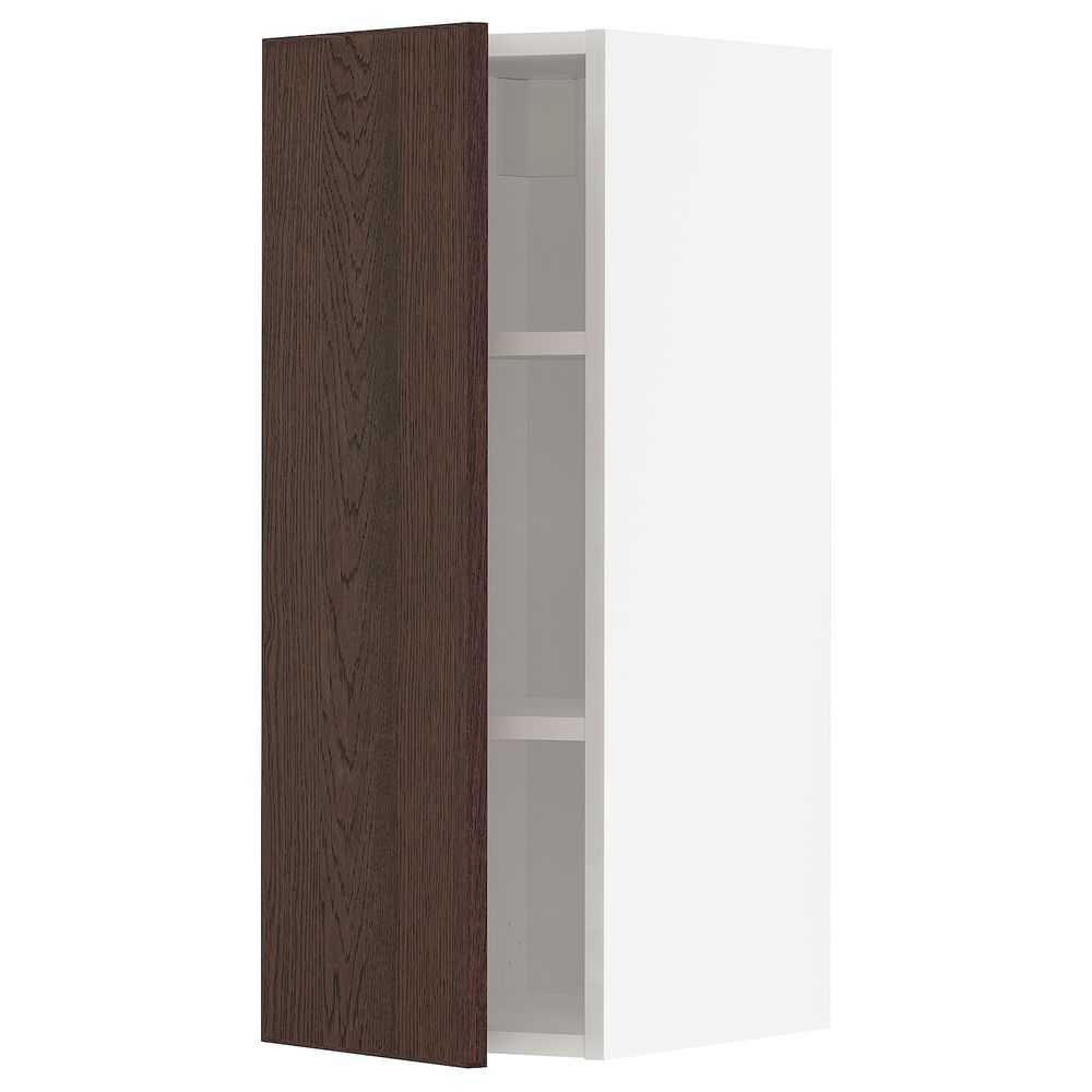 Навесной шкаф с полками, белый/Синарп коричневый 30x80 см IKEA METOD МЕТОД 094.046.81 - схема-чертеж с размерами