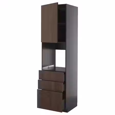 METOD / KNIVSHULT Высокий шкаф д/духовки/дверь/3ящика