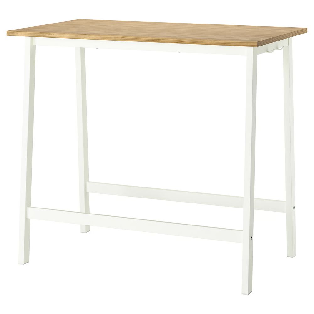 MITTZON Конференц-стол - дубовый шпон/белый 120x68x105 см - фото 1