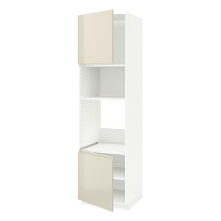 Высокий шкаф для духовки, СВЧ, 2 дверцы, полки IKEA METOD МЕТОД 494.563.95