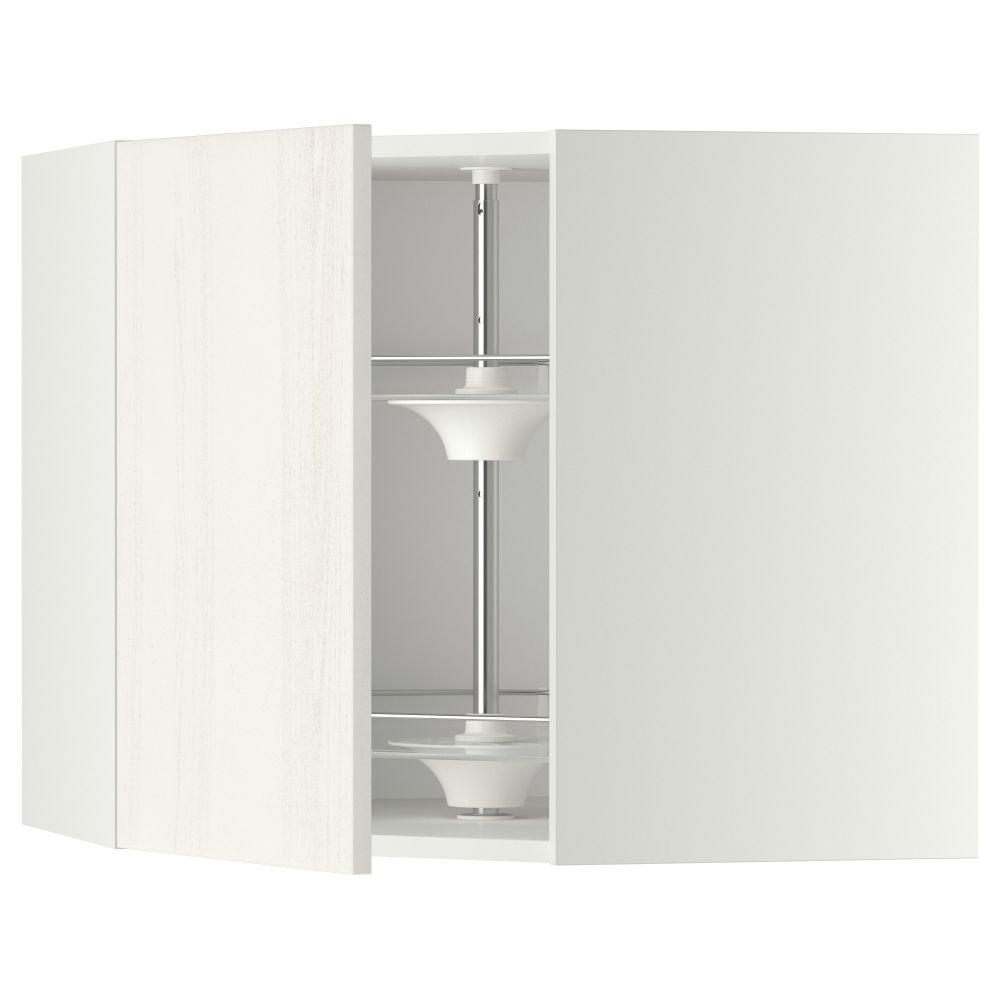 Угловой навесной шкаф с вращающейся секцией МЕТОД, белый, Росдаль белый - схема-чертеж с размерами