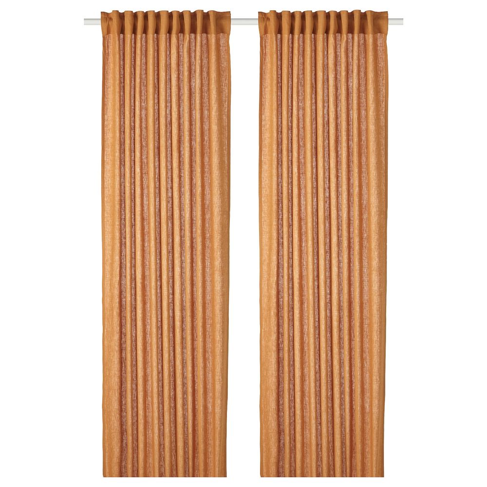 Гардины, 2 шт., золотисто-коричневый 145x300 см IKEA DYTÅG ДЮТОГ 705.039.98 - фото 1