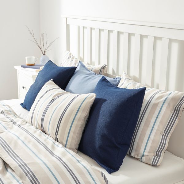 Чехол на подушку, бежевый, синий/в полоску 40x65 см IKEA SMALSTÄKRA СМАЛСТЭКРА 404.474.28 - фото 3