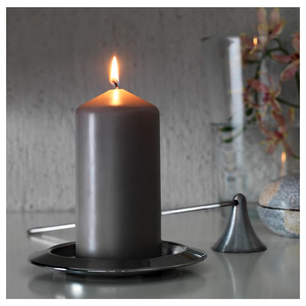 Неароматическая свеча формовая ДАГЛИГЕН, серый (14 см) - схема-чертеж с размерами