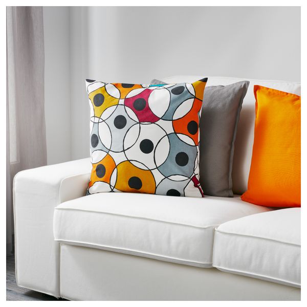 Чехол на подушку ДВЭРГПАЛМ, разноцветный (50x50 см) - схема-чертеж с размерами