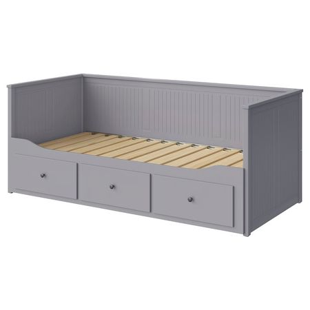 HEMNES Каркас кровати-кушетки с 3 ящиками - серый 80x200 см