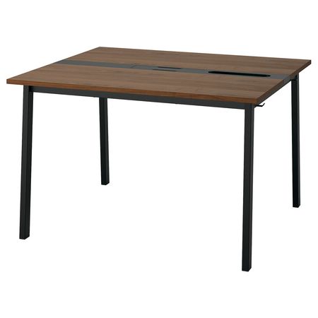 MITTZON Конференц-стол - шпон грецкого ореха/чёрный 120x108x75 см