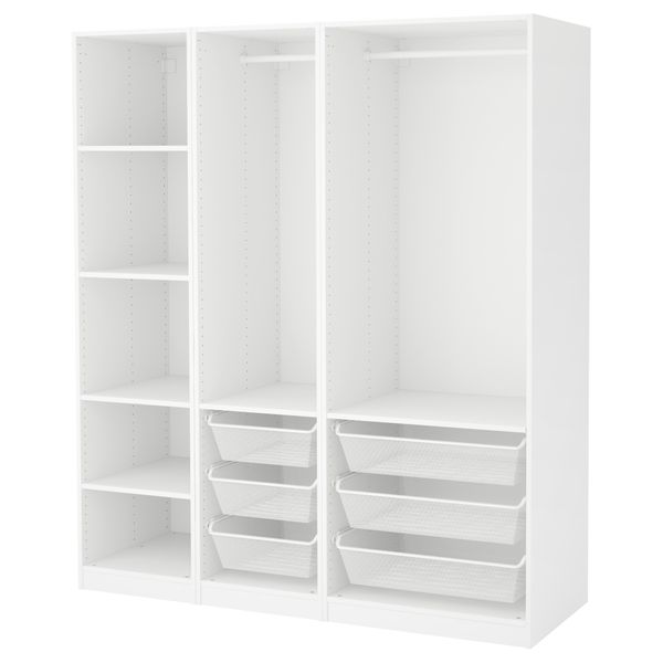 Гардероб, белый, 175x58x201 см IKEA PAX ПАКС 991.285.04 - схема-чертеж с размерами