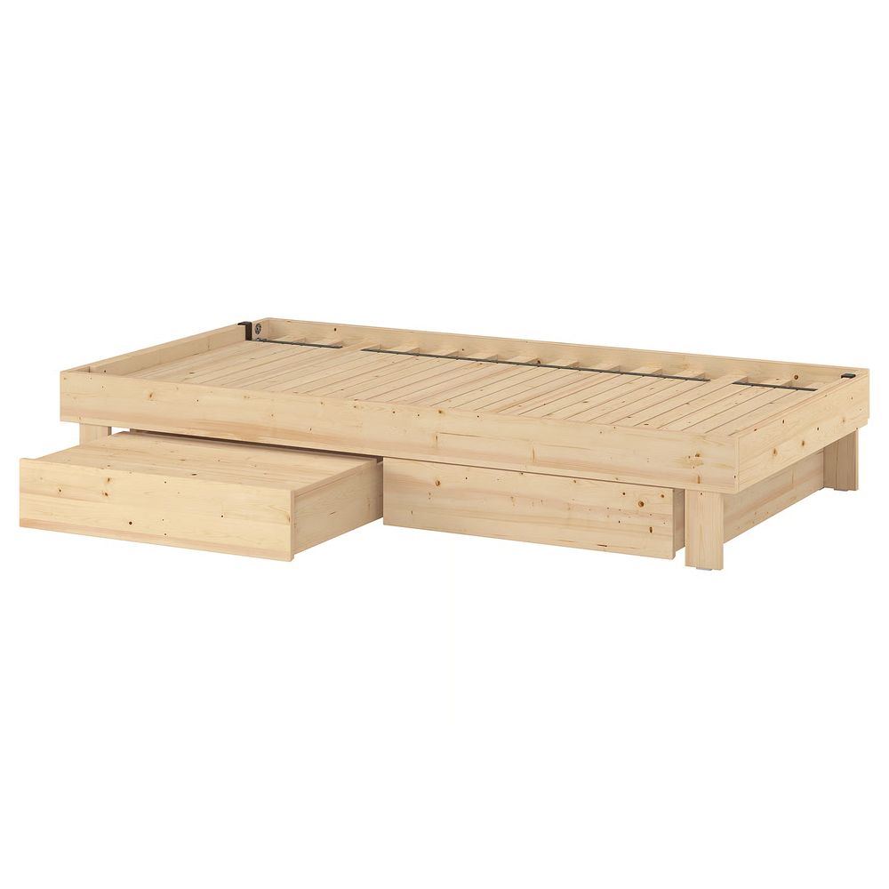GLAMBERGET Раздвижная кровать с ящиками - сосна 80-160x200 см - фото 1