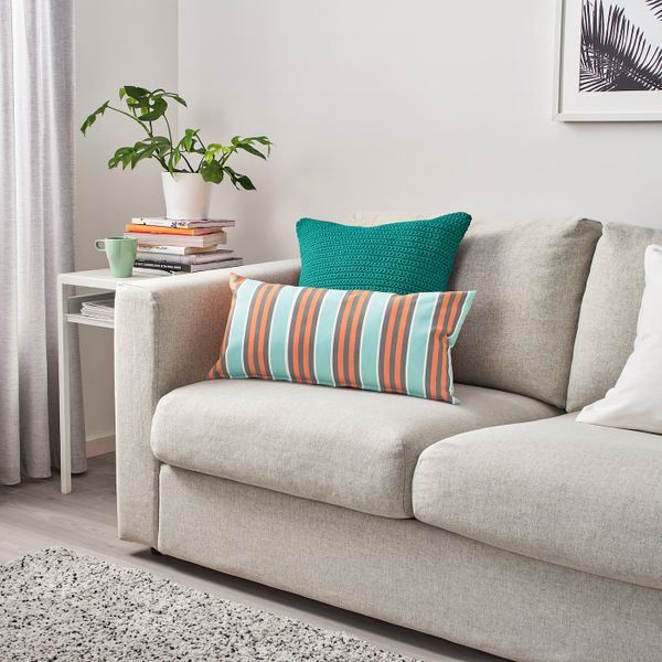 Подушка для дома/сада, оранжевый/голубой 30x58 см IKEA ФУНКЁН 304.384.53 - фото 4