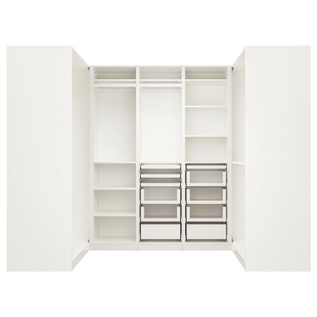 Гардероб угловой, белый 113/271/113x201 см IKEA ПАКС 293.311.08