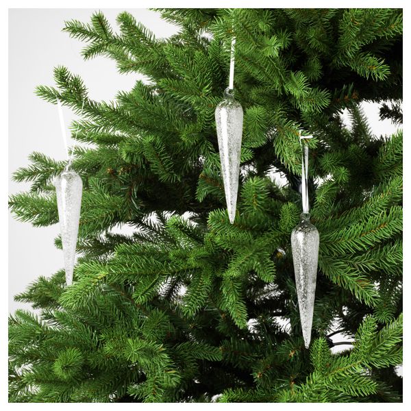 Украшение подвесное ВИНТЕР 2016, капля прозрачное стекло - схема-чертеж с размерами