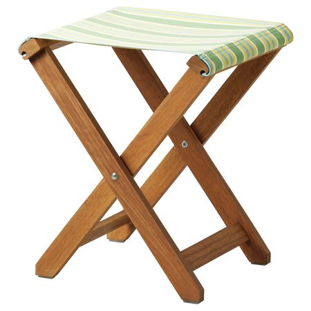 Табурет, складной эвкалипт/в полоску зеленый IKEA СОЛБЛЕКТ 604.608.76