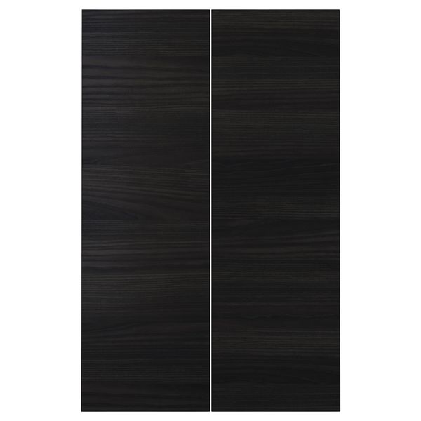 Дверца для напольного углового шкафа, 2 штуки ТИНГСРИД, под дерево черный (25x80 см) - фото 1