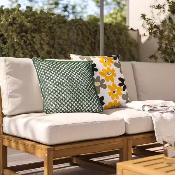 TOFTÖ Чехол на подушку - темный серо-зеленый для сада/для дома 50x50 см - схема-чертеж с размерами