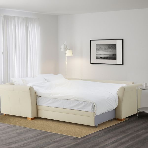 Угловой диван-кровать c модулем для хран, лев, Глосе/Бумстад бежевый IKEA GESSBERG ГЕССБЕРГ 803.777.44 - фото 5