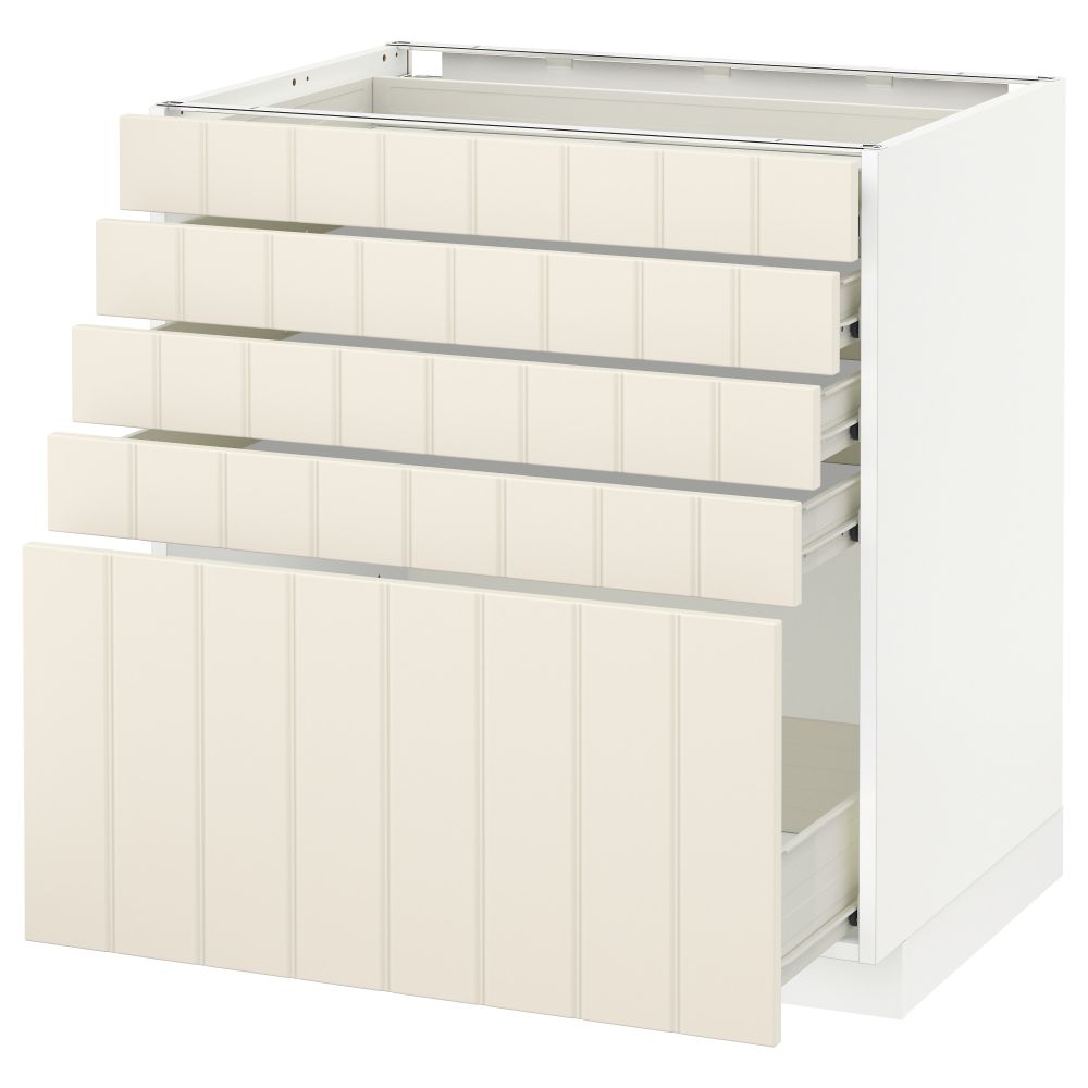 Напольный шкаф с 5 ящиками МЕТОД / ФОРВАРА, белый, Хитарп белый с оттенком - схема-чертеж с размерами