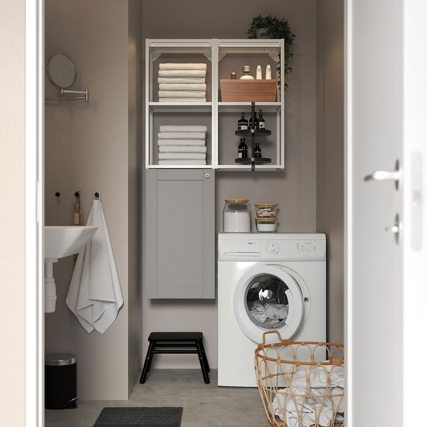 Комбинация для хранения, 80x32x150 см, белый, серый каркас IKEA BEGIVENHET БЕГИВЕНХЕТ 094.802.36 - фото 4