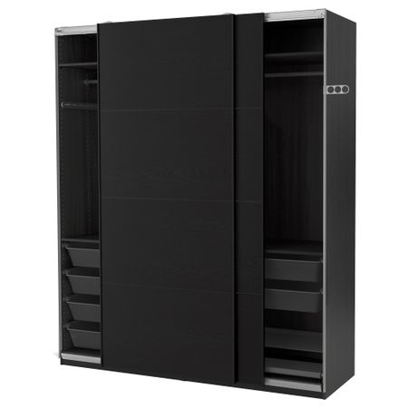 Гардероб ПАКС, черно-коричневый, Ильсенг черно-коричневый (200x66x236 см)