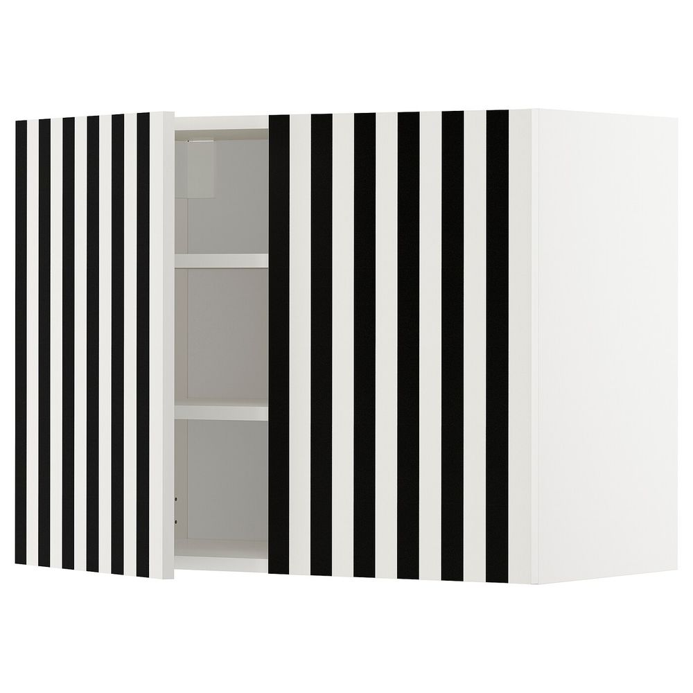 Навесной шкаф с полками/2дверцы, белый, Иттербин с печатным рисунком 80x60 см IKEA МЕТОД 992.870.55 - схема-чертеж с размерами