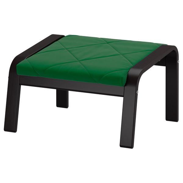 Табурет для ног ПОЭНГ, черно-коричневый, Сандбакка зеленый - фото 1