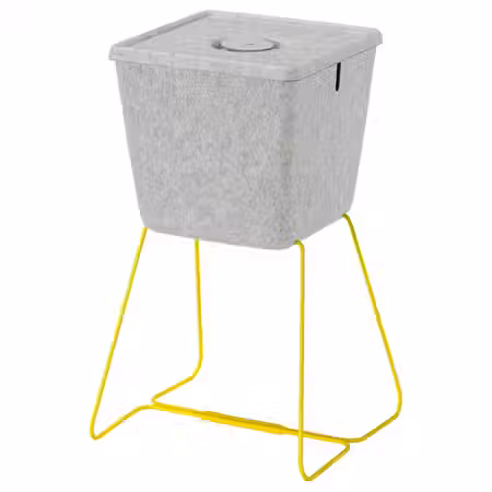 BRÄNNBOLL БРЭННБОЛЛ Корзина - серый/желтый 30x33x30 см