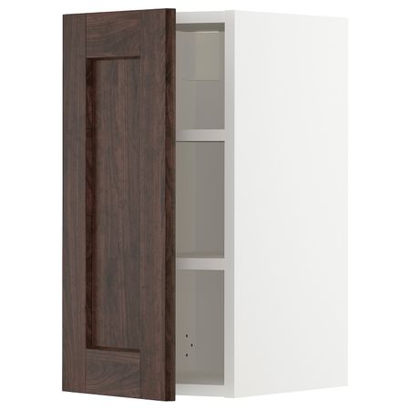 Навесной шкаф с полками, белый/Эдсерум коричневый 30x60 см IKEA METOD МЕТОД 794.467.67