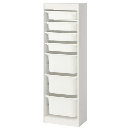 TROFAST Комбинация д/хранения+контейнеры - белый/белый 46x30x145 см