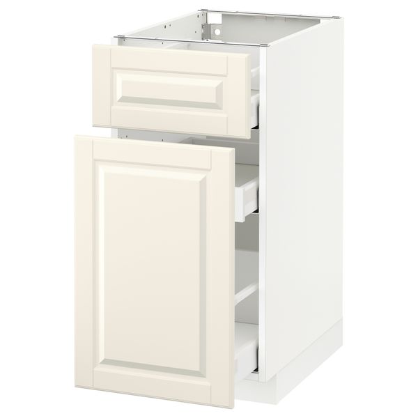 Напольный шкаф, выдвижной секцией, ящик МЕТОД / МАКСИМЕРА, белый, Будбин белый с оттенком - схема-чертеж с размерами