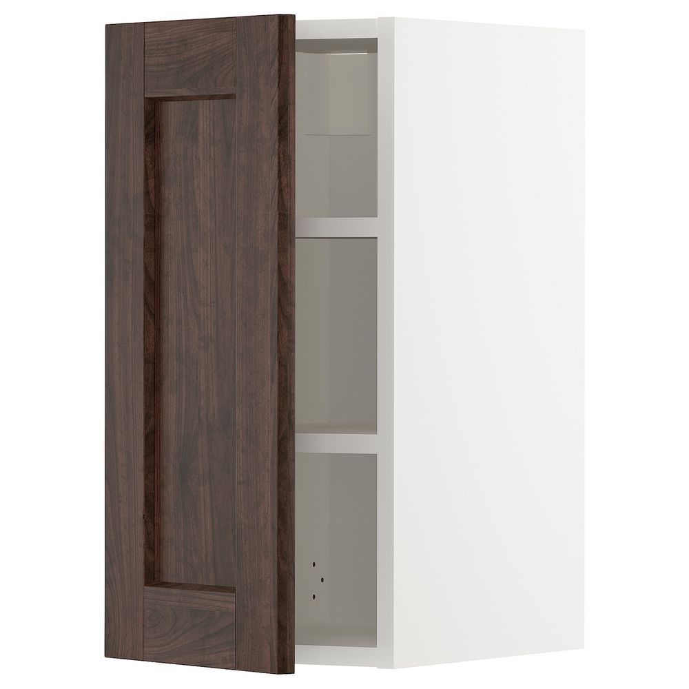 Шкаф навесной с полкой, белый/Эдсерум коричневый 30x60 см IKEA METOD МЕТОД 593.020.29 - схема-чертеж с размерами