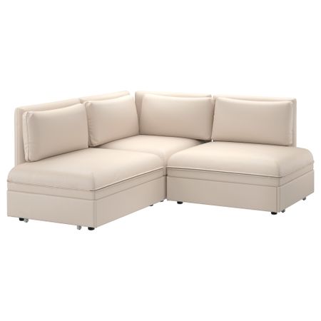 3-местный угловой диван-кровать ВАЛЛЕНТУНА, Мурум бежевый