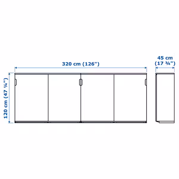 GALANT Комбинация для хран с раздв дверц - схема-чертеж с размерами