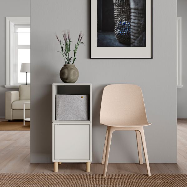 Комбинация шкафов с ножками, белый светло-серый/дерево 35x35x80 см IKEA EKET ЭКЕТ 193.860.83 - фото 3