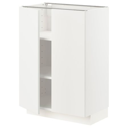 Напольный шкаф с полками/2двери, белый/Хэггеби белый 60x37 см IKEA METOD МЕТОД 193.012.63