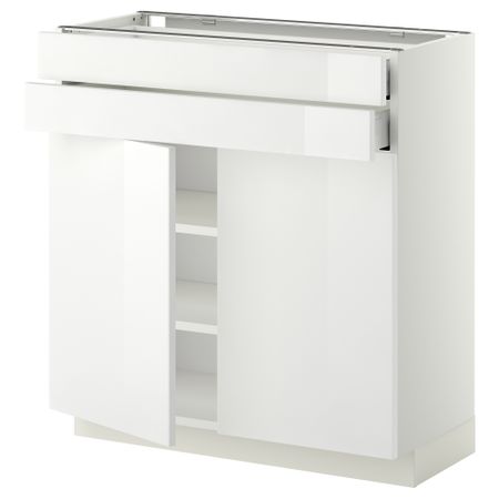 Напольный шкаф, 2 дверцы, 2 ящика МЕТОД / МАКСИМЕРА, белый, Рингульт белый