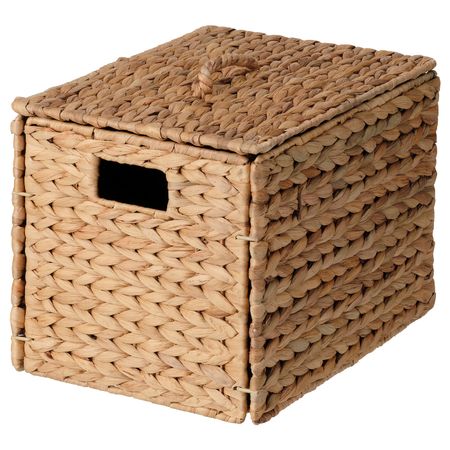 Коробка с крышкой, водный гиацинт 35x25x25 см IKEA INSVEP ИНСВЕП 604.768.01