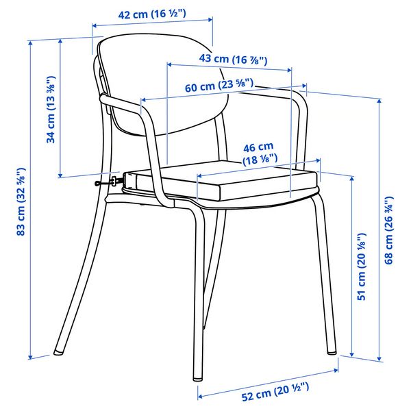 IKEA, дополнительный ракурс - схема-чертеж с размерами
