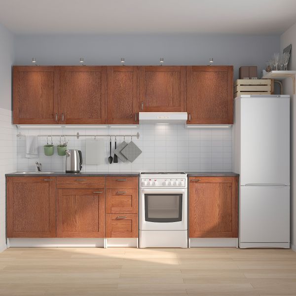 Кухня, под коричневый мореный ясень 280x61x220 см IKEA KNOXHULT КНОКСХУЛЬТ 794.177.84 - фото 2