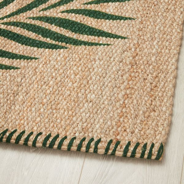 Ковер, безворсовый, зеленый листья, неокрашенный 80x150 см IKEA СОММАР 2020 204.651.02 - фото 2